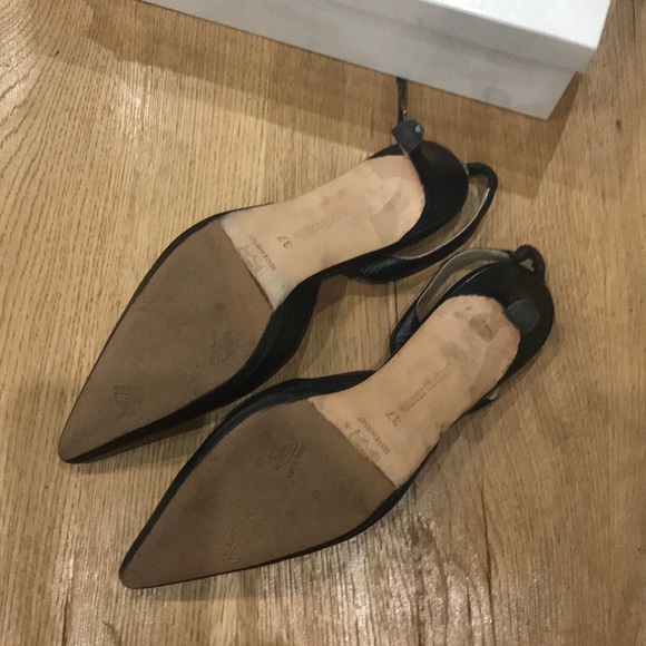 Manolo Blahnik Black Sling Back Heels - Picture 6 of 12